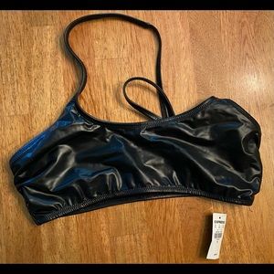 NWT Matte Black Bikini Top